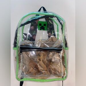 Official Minecraft Bag Creeper Clear Transparent Backpack Bioworld Rare
